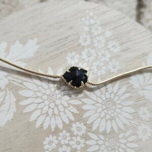 Kendra Scott Black Mara Gold Pendant Necklace